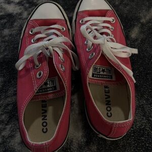 Converse Pink Canvas Sneakers with White Accents